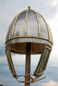 Antiker mittelalterlicher Messing & Stahl Rus Wikinger Helm / Vendelhelm 16ga - Bild 1 von 6