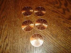 5 Vintage Iowa Illinois Gas and Electric Company Copper Advertising Tokens - Picture 1 of 5