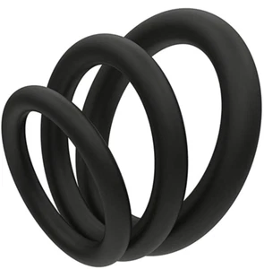 YATT 3pc Premium Silicone Cock Rings/Exercise Bands GET HARD LAST LONGER Black - Picture 1 of 2
