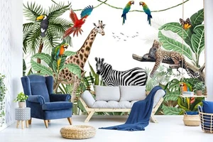 Papel pintado 3D hojas animales Q682 mural fotomural autoadhesivo Kay - Imagen 1 de 11