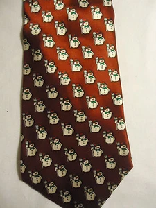 "Corbata de seda Joseph Feiss roja verde navideña blanca para muñecos de nieve 58,5" - Imagen 1 de 2