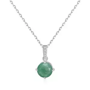Sterling Silver Green Aventurine Gemstone Necklace - Picture 1 of 7