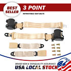 1 Pair 3 Point Seat Belt Car Truck Adjustable Retractable Safety Straps
