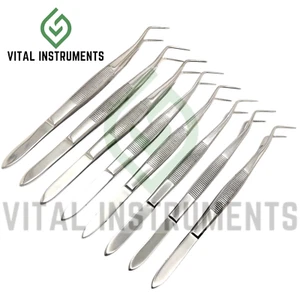 8 Meriam Foil Dental Cotton Forceps Tweezer 6.25" Serrated Angled Dressing Plier - Picture 1 of 1