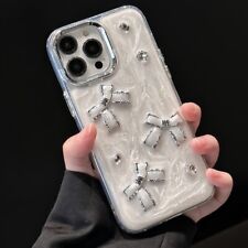 Glitter Bowknot Rhinestone Cover Case For iPhone 15 14 13 12 11 Pro Max Plus
