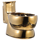 Ceramic Toilet Shaped Coffee Mug Funny Gift 400ML Golden-IO