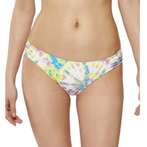 New Jessica Simpson Tie Dye Shirred Hipster Bikini Swim Bottoms Multi Size Large - Picture 1 of 12