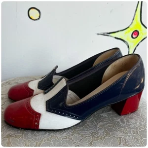Vintage 60s 70s | Groovy Rare MOD Patent Heels | Size 10 - Picture 1 of 6