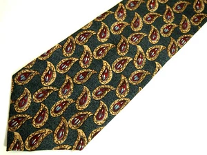 Liberty of London Mens Necktie Tie Grey Red Brown Paisley Silk 55" Short - Picture 1 of 4