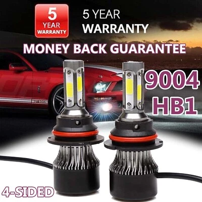 4Sides 9004 HB1 LED Headlight Bulbs 1700W 255000LM High&Low Beam 6500K White - Image 1 of 4