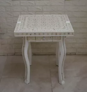 Chess Game White Table, Backgammon Table 2 Drawers, Side Table, Poker Card Table - Picture 1 of 13