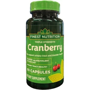 Finest Nutrition Cranberry Triple Strength 30,000 mg 60 Capsules EXP: 05/24 - Picture 1 of 5