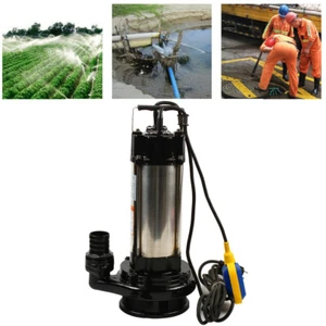 Sump Pump 2HP Industrial Sewage Cutter Grinder Stainless Steel Submersible - Picture 1 of 9