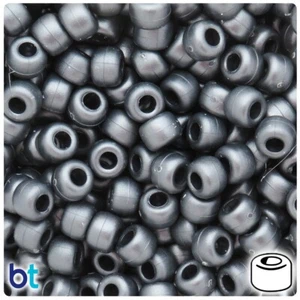 BeadTin Schwarz Asche Perle 9 mm Fass Pony Perlen (500 Stück) - Bild 1 von 1