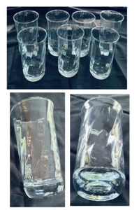 VINTAGE Anchor Hocking Glass Tumblers 12 oz. SWIRL CLEAR 7-Piece Set - Picture 1 of 4