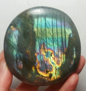 AAA 126,9G Cristallo Labradorite Viola Naturale Arcobaleno Guarigione Madagascar B94 - Foto 1 di 12