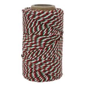 Red White & Green 100 Metres Craft Giftwrap Twine/String - Buy One Get One Free! - Picture 1 of 1