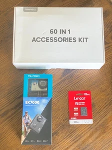 Totalmente Nuevo - Cámara de Acción AKASO EK7000 4K + 60 pulgadas Kit de Accesorios + Lexar 128gbx2 - Imagen 1 de 15