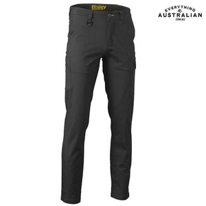 Bisley BPC6008 Stretch Cotton Drill Cargo Pants Black - Picture 1 of 2