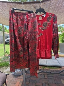 Vintage Anne Crimmins for Umi Collections Women's 2-pc Skirt Suit MED SILK SCARF - Picture 1 of 7