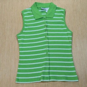 Vintage Basic Edition Poloshirt Retro gestreift Rippstrick Oberteil Damen Large - Bild 1 von 6