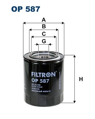 OP 587 FILTRON Oil Filter for FORD ASIA & OCEANIA,GALLOPER,HYUNDAI,KIA,MAZDA,MITSU - Image 1 of 1