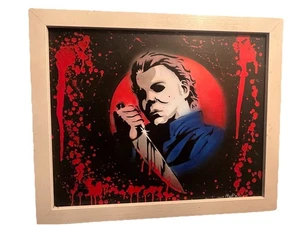 Michael Myers Original gerahmtes Kunst Ölgemälde Halloween 20x16 signiert M Martin - Bild 1 von 11