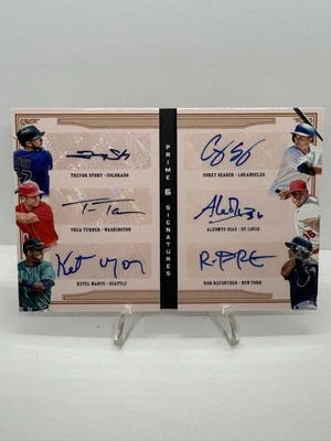 2016 Prime Cuts Booklet 6 Autographs Trevor Story Corey Seager Trea Turner 08/10 - Image 1 of 4