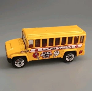 Vintage 2002 Matchbox School Bus Champs Bulldogs Football Door Opens Original - Picture 1 of 18
