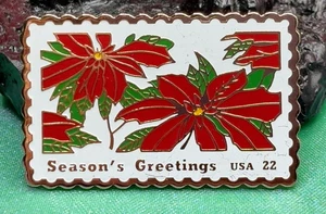 USPS Season's Greetings 22 Cent Replica Stamp PIN Jayne Co. Sammlerstück - Bild 1 von 2