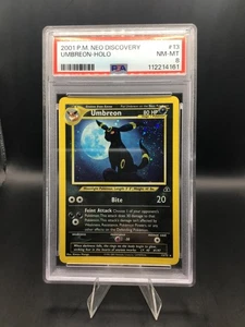 2001 Pokémon Neo Discovery Unlimited Umbreon Holo #13 PSA 8 - Picture 1 of 2