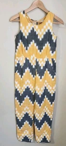 The Odells Sz L Girls Ikat Sleeveless Jumpsuit 100% Cotton in Cornflower - Picture 1 of 6
