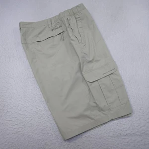 Columbia Cargo Shorts Beige Omni-Shade Flat Front Hiking Fishing Mens 2XL x 12" - Picture 1 of 8