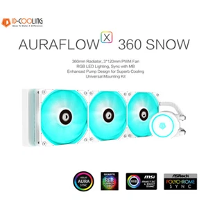 Enfriador de CPU líquido blanco 360 mm PWM RGB AURA todo en uno radiador de refrigeración por agua PC - Imagen 1 de 12
