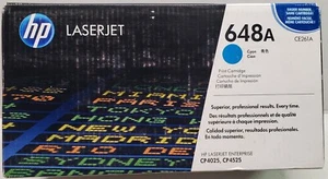 Genuine HP CE261A (648A) Cyan Toner Cartridge - NEW SEALED FREE SHIP - Picture 1 of 2