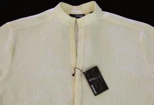 Men's MURANO Yellow 100% Linen Shirt M Medium NWT NEW NiCe! - Picture 1 of 5
