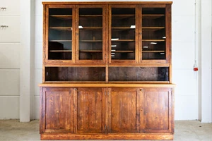 Apothekerschrank Tante Emma Ladeneinrichtung Schrankwand  Vitrine Holz antik - Bild 1 von 17