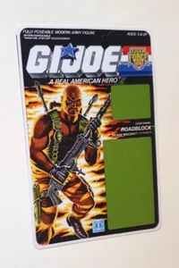 REPRO GI JOE CUSTOM TIGER FORCE ROADBLOCK 1988 CARDBACK Action Fig File Card MOC - Foto 1 di 2