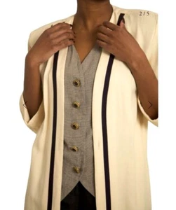 Vtg 80s Womens Size 16 Classic Preppy Event Evening Career Blazer Vest Combo - Picture 1 of 8
