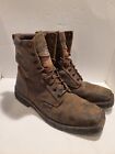 Justin Boots Pulley 8" Steel Toe Work Boots Brown SE682 Men's Size 12EE