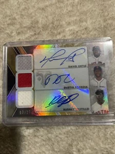 2020 Triple Threads David Ortiz/Dustin Pedroia & Castillo #/27 & Ortiz Auto #/15 - Picture 1 of 10