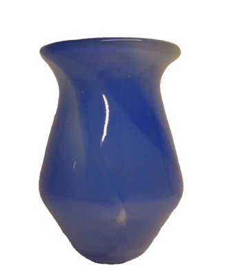 Jarrón de estudio vintage de mediados de siglo Pate de Verre Art Val Saint Lambert cristal azul Foto 1 de 4