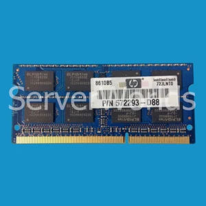 HP 572293-D88 2GB PC3-10600 DDR3-1333 SODIMM 593233-001, 646800-001 - Picture 1 of 1