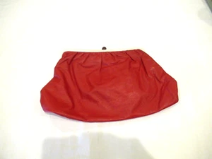 Nordstrom red leather clutch with white frame, c. 1960s - Picture 1 of 8