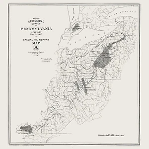 Mapa de 1874 de las regiones petroleras de los Apalaches - Imagen 1 de 5