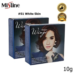 2x #S1 MistinePA++ Smooth Super Powder SPF25 10g Foundation Extra Cover Wings  - Picture 1 of 12