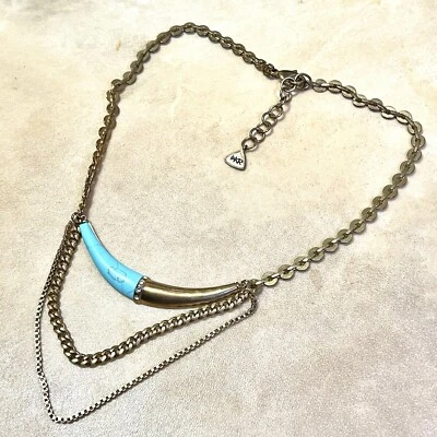 Collar de latón Silpada KR, colgante de imitación turquesa diamantes de imitación múltiples hilos Foto 1 de 4