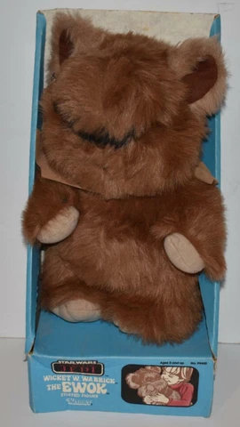 Star Wars 1984 WICKET Plush Ewok Kenner Stuffed Figure RARE With BOX -  (AE20) Cover