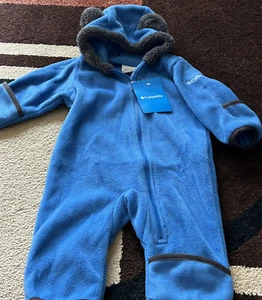 Columbia Blue Western Barlow con cremallera capucha cubierta para bebé niño 3-6 M - nueva con etiquetas - Imagen 1 de 10