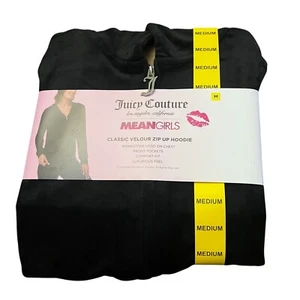 WOMEN'S Size Medium JUICY COUTURE LA MEAN GIRLS VELOUR FULL ZIP HOODIE JACKET - Picture 1 of 11